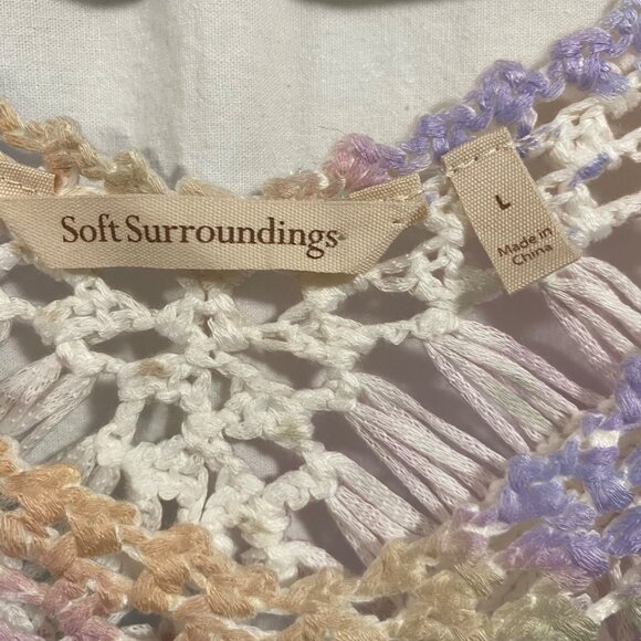 Soft Surroundings Lulu Tunic Crochet Tie Dye‎ Top Size L - Picture 4 of 8